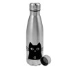 Metallic water bottle, stainless steel, 750ml