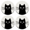 SET of 4 round wooden coasters (9cm)