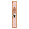 Easter Set, wooden keychain & scented flat Easter candle (30cm) (PINK)