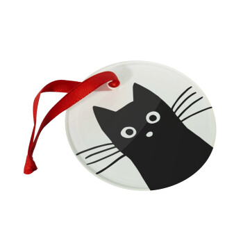 Black Cat, Χριστουγεννιάτικο στολίδι γυάλινο 9cm