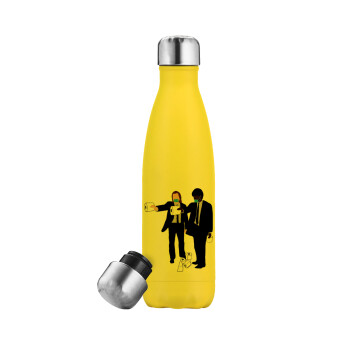 Pulp Fiction 3 meter away, Yellow Stainless Steel Metallic Thermos, double-walled, 500ml