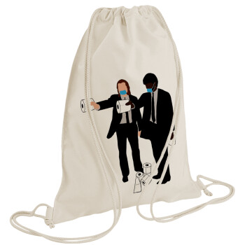 Pulp Fiction 3 meter away, Backpack bag GYMBAG natural (28x40cm)