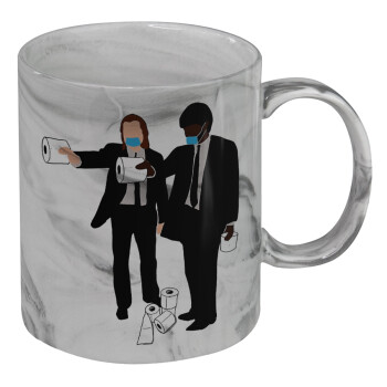 Pulp Fiction 3 meter away, Mug ceramic marble style, 330ml