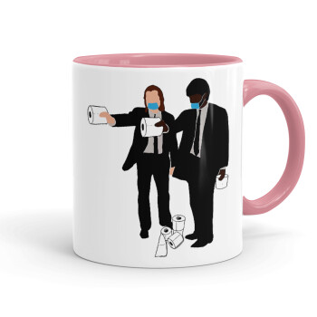 Pulp Fiction 3 meter away, Mug colored pink, ceramic, 330ml