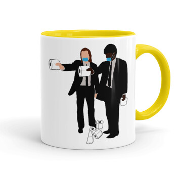 Pulp Fiction 3 meter away, Mug colored yellow, ceramic, 330ml