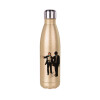 Glitter gold stainless steel thermos bottle, double-walled, 500ml