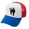 Adult Soft Trucker Hat with Red/Blue/White Mesh (POLYESTER, ADULT, UNISEX, ONE SIZE)