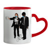 Mug heart red handle, ceramic, 330ml