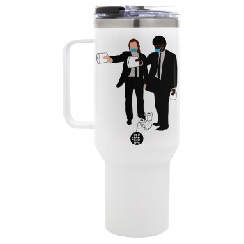 Pulp Fiction 3 meter away, Mega Tumbler με καπάκι, διπλού τοιχώματος (θερμό) 1,2L