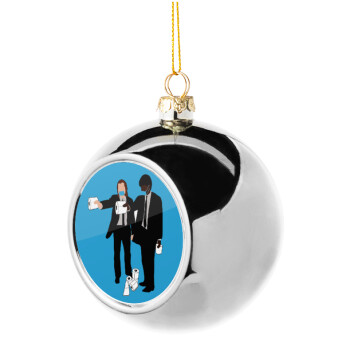 Pulp Fiction 3 meter away, Silver 8cm Christmas tree ball ornament