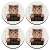 SET of 4 round wooden coasters (9cm)