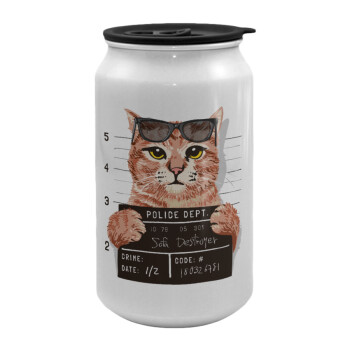 Cool cat, Κούπα ταξιδιού μεταλλική με καπάκι (tin-can) 500ml