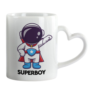 Little astronaut, Mug heart handle, ceramic, 330ml