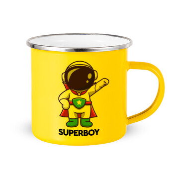 Little astronaut, Yellow Enamel Metallic Cup 360ml