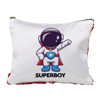 Little astronaut, Red sequin cosmetic bag