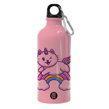 Cute cat unicorn, Water bottle 600ml