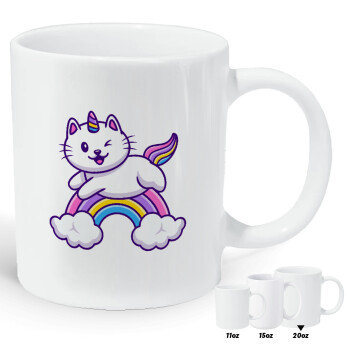 Cute cat unicorn, Κούπα Giga, κεραμική, 590ml