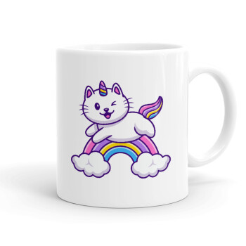 Cute cat unicorn, Ceramic coffee mug, 330ml (1pcs)