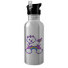 Metallic Silver with straw (600ml)