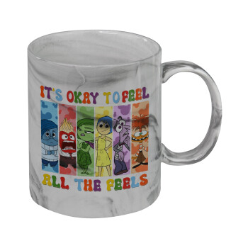 Inside Out It's Okay To Feel All The Feels , Mug ceramic marble style, 330ml