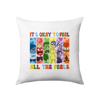 Inside Out It's Okay To Feel All The Feels , Sofa cushion 40x40cm includes filling