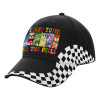 Adult Ultimate BLACK RACING Cap, (100% COTTON DRILL, ADULT, UNISEX, ONE SIZE)