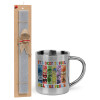 Easter Set, metallic thermal cup (300ml) & Easter aromatic flat candle (30cm) (GRAY)