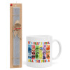 Easter Set, Ceramic Cup (330ml) & Easter aromatic flat candle (30cm) (GRAY)