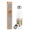 Easter candle, metallic white thermos bottle (500ml) & aromatic flat candle (30cm) (GRAY)