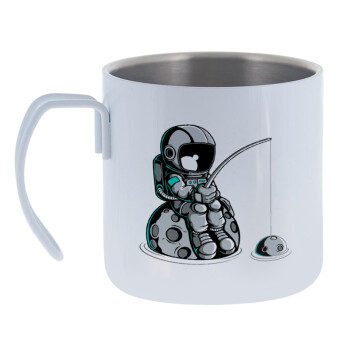 Little astronaut fishing, Mug Stainless steel double wall 400ml