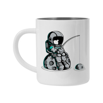 Little astronaut fishing, Mug Stainless steel double wall 300ml