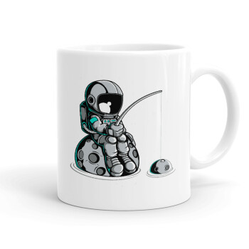 Little astronaut fishing, Ceramic coffee mug, 330ml (1pcs)