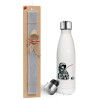 Easter candle, metallic white thermos bottle (500ml) & aromatic flat candle (30cm) (GRAY)