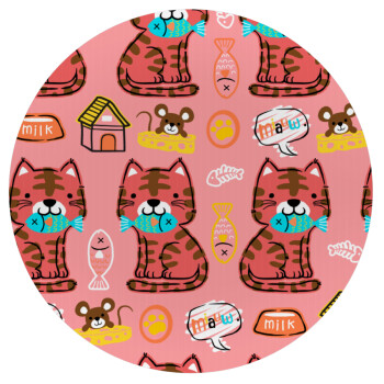 Cats and Fishes, Mousepad Round 20cm