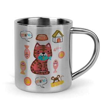 Cats and Fishes, Mug Stainless steel double wall 300ml