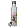 Metallic Glitter Silver Thermos Flask (Stainless steel), double-walled, 500ml