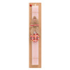 Easter Set, wooden keychain & scented flat Easter candle (30cm) (PINK)