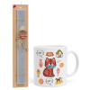 Easter Set, Ceramic Cup (330ml) & Easter aromatic flat candle (30cm) (GRAY)