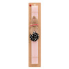 Easter Set, wooden keychain & scented flat Easter candle (30cm) (PINK)