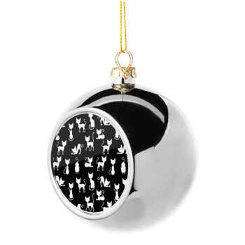 Γατούλες κυρίες, Silver 8cm Christmas tree ball ornament