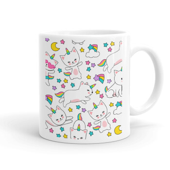 Cats unicorns, Ceramic coffee mug, 330ml (1pcs)