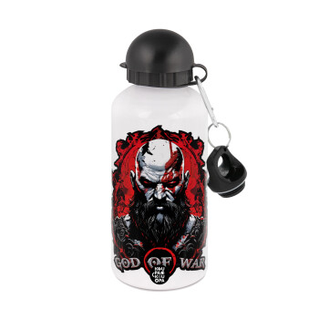 God of war, Metal water bottle, White, aluminum 500ml