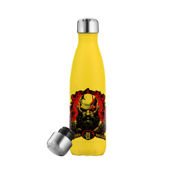 God of war, Yellow Stainless Steel Metallic Thermos, double-walled, 500ml