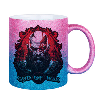 God of war, Κούπα Χρυσή/Μπλε Glitter, κεραμική, 330ml