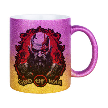 God of war, Κούπα Χρυσή/Ροζ Glitter, κεραμική, 330ml