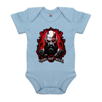 God of war, Βρεφικό φορμάκι μωρού, 0-18 μηνών, Μπλε, 100% Organic Cotton, κοντομάνικο