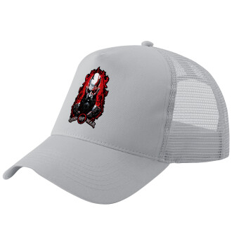 God of war, Adult Structured Trucker Hat, with Mesh, GRAY (100% COTTON, ADULT, UNISEX, ONE SIZE)