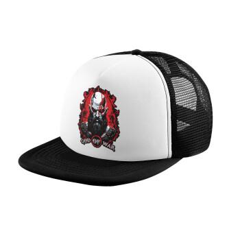 God of war, Καπέλο Ενηλίκων Soft Trucker με Δίχτυ Black/White (POLYESTER, ΕΝΗΛΙΚΩΝ, UNISEX, ONE SIZE)