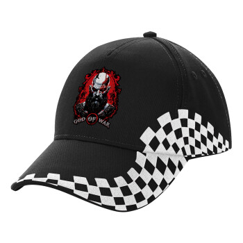 God of war, Adult Ultimate BLACK RACING Cap, (100% COTTON DRILL, ADULT, UNISEX, ONE SIZE)