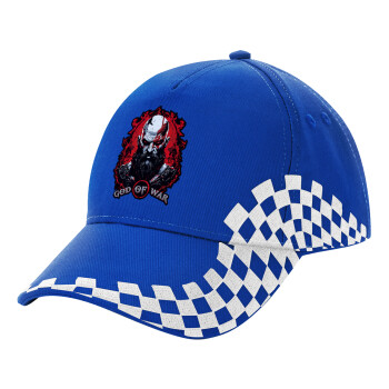 God of war, Adult Ultimate BLUE RACING Cap, (100% COTTON DRILL, ADULT, UNISEX, ONE SIZE)